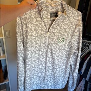 Waggle Gray Floral Men's Golf Long Sleeve